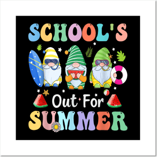 Schools Out For Summer Gnomes Teacher Last Day Of School T-Shirt Posters and Art